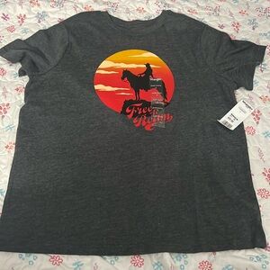 NWT Wrangler Shirt Large Gray Free to Roam SS Kohl’s Western Country